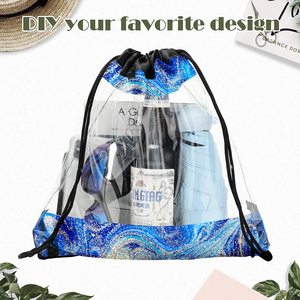 New Style Custom Logo <b>Waterproof</b> Dust Transparent Pvc Clear <b>Drawstring</b> Backpack <b>Bag</b> for Gym Travel Beach Storage - Product Image 4