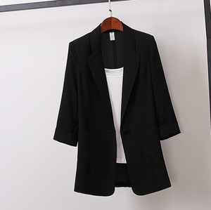 Traje de Mujer Casual Holgado de Talla Grande, de Algodón y Lino Transpirable, con Manga 3/4 y Largo Medio, a la Moda - Product Image 4