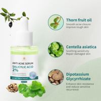 Traitement anti-acné de réduction de marque privée meilleur sérum anti-acné à l'acide salicylique 2%