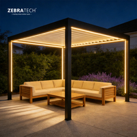 Pergola en aluminium de luxe avec toit automatique, éclairage LED, design écologique pour une utilisation en extérieur dans la cour