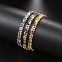 Hochwertiges, farbenfrohes Zirkon-Armband, verstellbar, für Damen, Kristallarmbänder, Hochzeitsschmuck, Geschenk