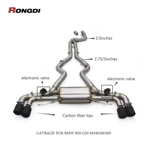 2.76-3.5inch Cat Back Valved Sport Exhaust System for BMW M340i G20 M440i G22 2019-2024 B58 Exhaust Pipes - Product Image 2