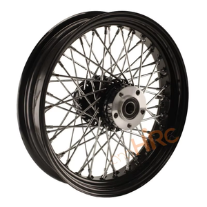 Juego de Ruedas de Acero Negro Reforzado de 16-21 Pulgadas para <span class=keywords><strong>Harley</strong></span> Davidson, Tipo Tubo, para Motocicletas Cruiser y Todoterreno - Product Image 4