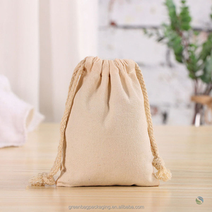 Repase SACO de cordao algodao reciclado pequenas sacolas LONA atacado Bolsa pano COM corda satanas - Product Image 1