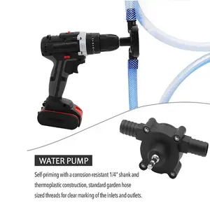 Mini Portable Custom Electric <b>Drill</b> New Hand <b>Pump</b> for Water Diesel Oil & Fuel Liquid Transfer Self-Priming & PP Material - Product Image 4