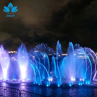 Pompa Air Mancur Menari dengan Lampu LED Kecil yang Dapat Disesuaikan, Solenoid Musik, Bahan Stainless Steel, Garansi 2 Tahun untuk Kolam Luar Ruangan