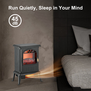 <span class=keywords><strong>Chimenea</strong></span> Eléctrica con Efecto de Llama 3D Realista, Calefactor de Espacio Interior para Sala de Estar, Estufa Manual con Patas - Product Image 3