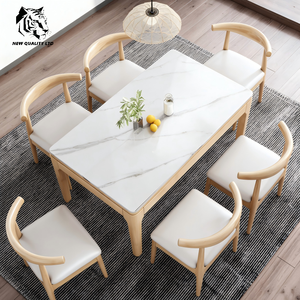 Fábrica de China ofrece precio de descuento, logotipo personalizado, MOQ bajo, envío inmediato, nueva mesa de comedor de madera a la moda. - Product Image 2