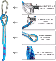 Vente en gros de corde en polyester de 2mm 3mm 4mm 6mm 8mm 10mm 12mm 14mm 16mm 18mm Ensemble de corde d'escalade de corde de sécurité de couleur personnalisée pour l'extérieur
