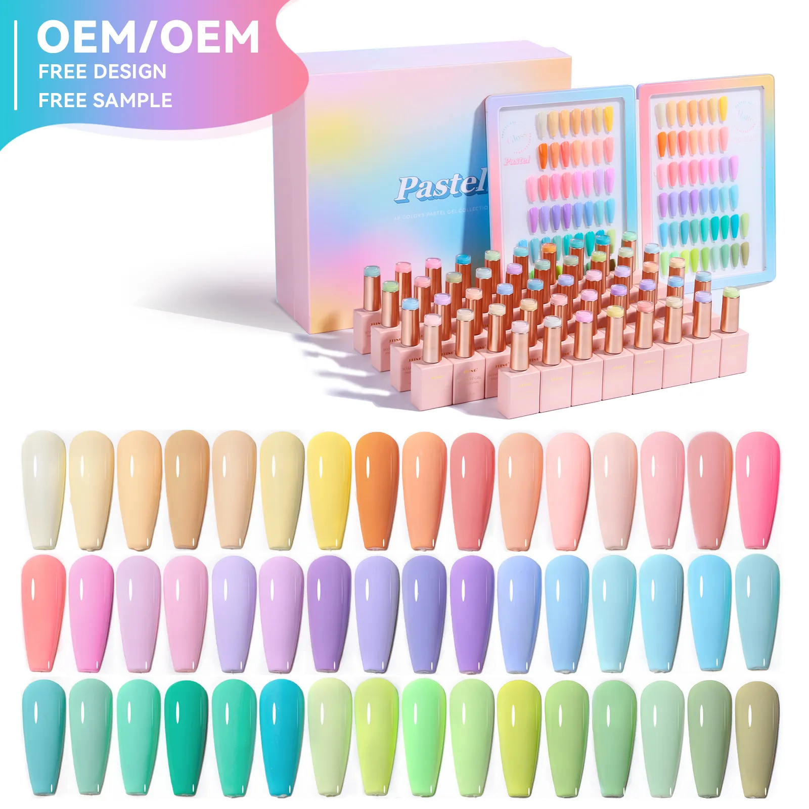 JTING free color book box design summer pastel nail gel polish collection set OEM private label custom unique gel polish bottles