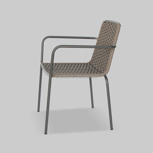 Muebles de cuerda para exteriores, silla con marco de metal, silla apilable de cuerda para restaurante - Product Image 3