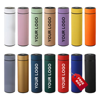 Thermos intelligent à double paroi de 500 ml avec logo personnalisé, boîte cadeau et affichage de la température LED