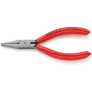 KNIPEX 37 11 125 Pince à bec plat pour mécanique de précision plastifiée noire atramentisée 125 mm - Product Image 1