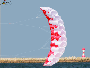 Cerfs-volants à double ligne de 2 m avec des couleurs rouge et blanche et un design de flamme Cerfs-volants puissants - Product Image 4