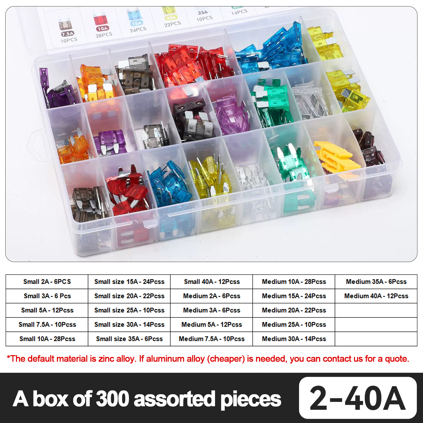 Boîte de 300 pièces 2~40A
