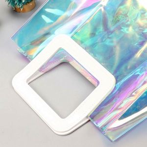 Sac fourre-tout holographique en PVC transparent pour la mode, sac cadeau, sac d'épicerie, sac de shopping laser transparent, vente en gros - Product Image 5