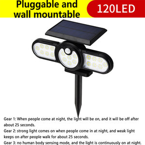 Lampe solaire à poser au sol pour pelouse, éclairage de cour, LED étanche, pour jardin, cour, maison, paysage, lampe murale - Product Image 2