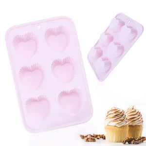 Silicone Mold Heart Shape Cupcake Muffin Cup Baking Cookie Egg
