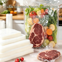 Sacs sous vide texturés co-extrudés à 7 couches, haute barrière, thermoscellables, pour le stockage des aliments congelés