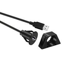 Cable USB 2.0 de Montaje Empotrado, Puerto Único USB Macho a Hembra, Extensión de Panel Empotrado para Coche, Camión, Barco, Motocicleta, Tablero de Instrumentos