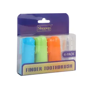 फैक्टरी थोक कम MOQ बहु रंग का नरम सिलिकॉन दाँत Brushing किट सेट दांत सफाई पालतू कुत्ते उंगली टूथब्रश
