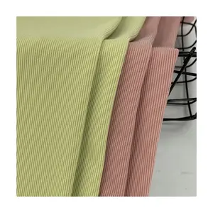 Shaoxing Supplier Stretch Knitting 250gsm Rib 95 Polyester 5 Spandex 2*1 Rib Knit Fabric For Collar Of Lady Dress
