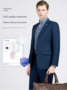 เสื้อสูท<span class=keywords><strong>ก</strong></span>ระดุมแถวเดียวสำหรับผู้ชายเสื้อแจ็กเก็ตมีซิประบายอา<span class=keywords><strong>ก</strong></span>าศได้ดีสำหรับทำงานธุรกิจ<span class=keywords><strong>ชุด</strong></span>เดรสสุดหรูสำหรับเพื่อนเจ้าบ่าว - Product Image 3