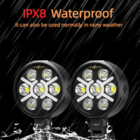 Ferei FM1300 Phare antibrouillard LED pour moto, breveté, super lumineux, 134W, étanche IPX8, projecteur auxiliaire à 4 lentilles pour ADV