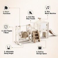Ensemble de jeu multifonctionnel pour enfants en intérieur, château, toboggan, balançoire, charge maximale 80 kg, adapté aux enfants de 1 à 8 ans.