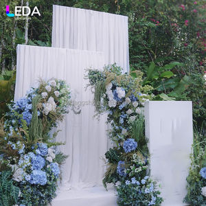 LEDA Customizable <b>Wedding</b> Stage Curtains Background Cloth White Milk Silk for <b>wedding</b> party - Product Image 3