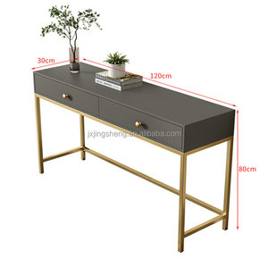 Meubles de salon pieds en métal doré table <span class=keywords><strong>console</strong></span> murale en bois blanc avec tiroirs - Product Image 2
