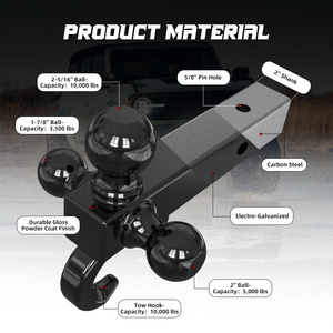 Ambull Fácil de instalar <span class=keywords><strong>Precio</strong></span> barato Grillete de 2 pulgadas <span class=keywords><strong>Enganche</strong></span> de grillete de servicio pesado <span class=keywords><strong>Enganche</strong></span> de <span class=keywords><strong>remolque</strong></span> ajustable <span class=keywords><strong>Enganche</strong></span> de montaje de 3 bolas - Product Image 3