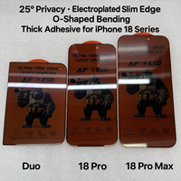 Verre trempé anti-espion pour iPhone Duo 18 Pro 18 Pro Max 17, film de confidentialité 25 degrés, bord fin électroplaqué, dureté 9H