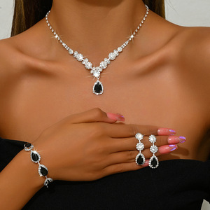 Collares con colgante de novia de lujo para mujer, conjunto de joyería de diseñador de fiesta, collar delicado de estilo coreano en capas a la moda - Product Image 4