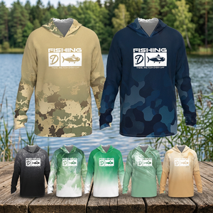 Sudadera de Pesca con Capucha, Manga Larga, UPF50, Secado Rápido, 100% Poliéster, Estampado de Camuflaje, Camisa de Pesca con Protección Solar para Hombre - Product Image 4