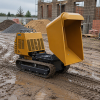 Raupendumper für Bauunternehmer, Vermietungsflotte, Baustellenräumung, Bodenentfernung, Mini-Raupenkipper mit Hydraulischer Kippfunktion