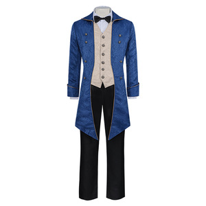Nuevo <span class=keywords><strong>Frac</strong></span> Navideño para <span class=keywords><strong>Hombre</strong></span>, Abrigo de Longitud Media, Estilo Punk Medieval Vintage con Corbata de Moño - Product Image 4
