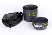 Ensemble de casseroles de camping en aluminium léger à prix avantageux pour le thé, le café et les poêles à frire, idéal pour l'équipement de randonnée