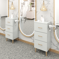 Vente en gros, vente chaude, directement de l'usine, armoire de coiffure mobile avec rangement, mobilier de barbier, armoire de salon de beauté