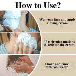 Crème à raser pour hommes, pour une épilation facile des poils, adoucit la moustache, nettoyage doux, soin de la barbe, crème à raser moussante - Product Image 5
