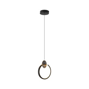 Lustre moderne pour plafond, chambre à coucher, <span class=keywords><strong>salon</strong></span>, en fer noir/<span class=keywords><strong>doré</strong></span>, ovale/rond, LED à intensité variable, température de couleur multiple, type <span class=keywords><strong>suspension</strong></span> - Product Image 4