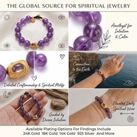 Bracelet en perles de quartz améthyste bohème de 8 mm G&G Wholesale, bracelet de guérison en cristal, bijoux spirituels en gros
