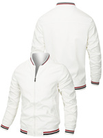 Veste pour homme, style minimaliste, fonctionnelle, 100% fibre de polyester, manches longues, couleur unie, fermeture éclair