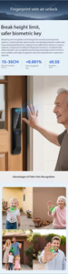 Glomarket 3D Face Recognition Biometric Fingerprint <b>Smart</b> Door <b>Lock</b> Tuya WiFi Aluminum Wood/Aluminum Doors Keyless Entry - Product Image 3
