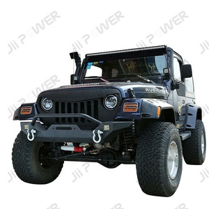กันชนหน้าสีดำพื้นผิว JP16 ODM พร้อมแผ่นกว้านสำหรับ Wrangler TJ <span class=keywords><strong>YJ</strong></span> - Product Image 6