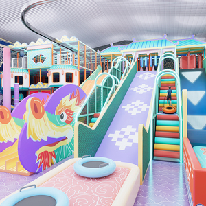Nouvel équipement de terrain de jeu intérieur pour enfants de style chinois, trampoline, toboggan, thème <span class=keywords><strong>dragon</strong></span>, utilisation commerciale, taille et <span class=keywords><strong>couleur</strong></span> personnalisables - Product Image 1