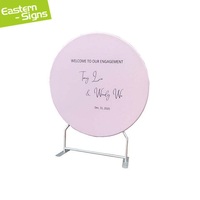 Support de toile de fond rond en tissu blanc pour décoration de mariage, toile de fond murale ronde en tissu blanc