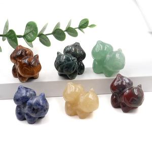 Natural Crystal Carving <strong>Pokemoned</strong> Bulbasaur Carved Crystal Carving Bulbasaur Stone Crafts for Home Decoration Gift - Product Image 2