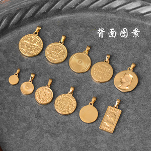 OEM Colar De Moeda <span class=keywords><strong>Antiga</strong></span> 18K chapado en oro Roma mano Cruz Acero inoxidable COLLAR COLGANTE - Product Image 4