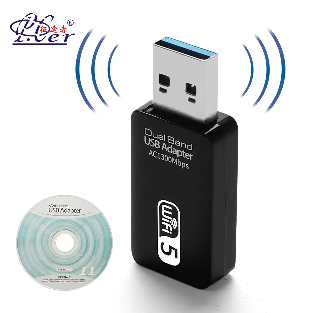 USB WLAN-Adapter AC 1300 Mbps USB 3.0 Dualband 2.4G/5G Mini 802.11AC drahtloser Netzwerkadapter WLAN kabelloses Dongle für PC